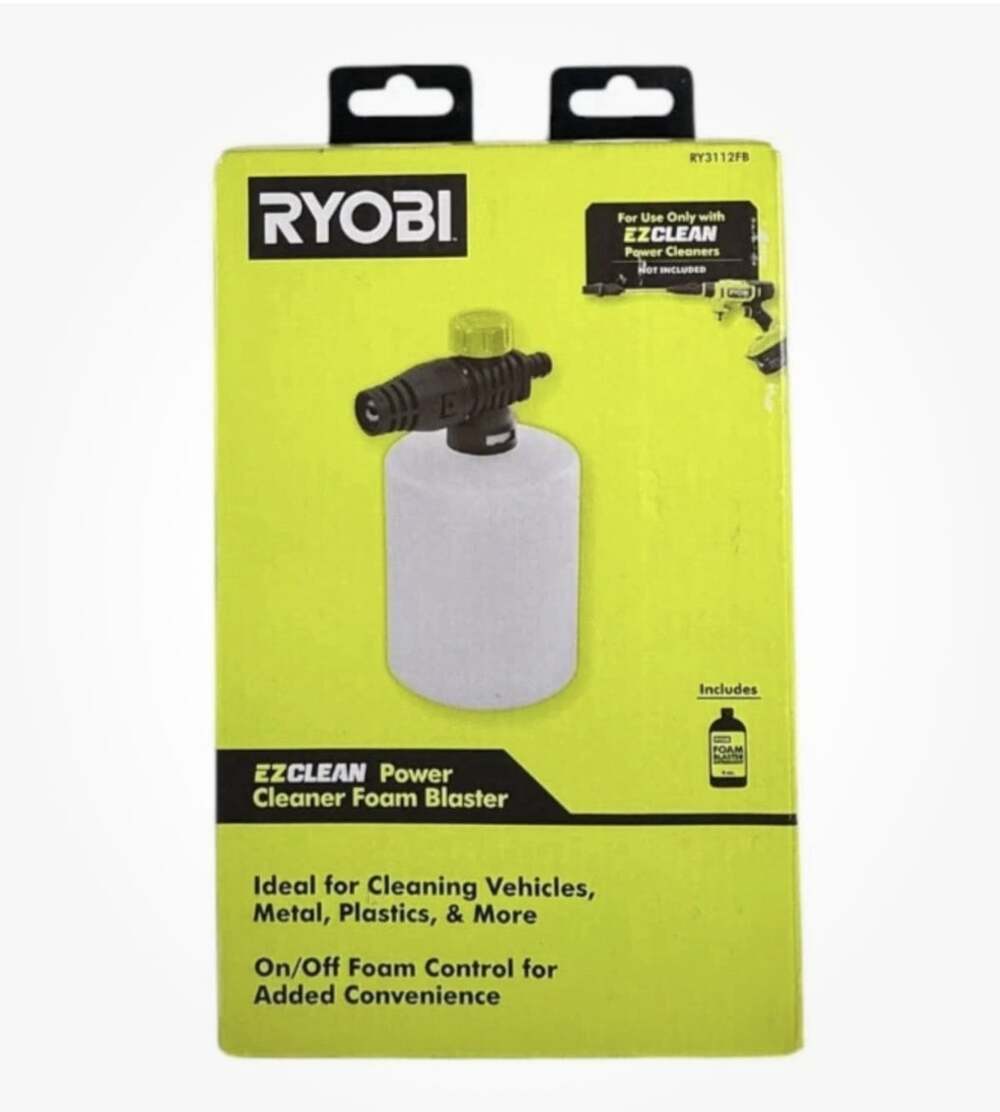 Ryobi EZClean Foam Blaster RY3112FB Power Cleaner Attachment w/ Soap Sample New